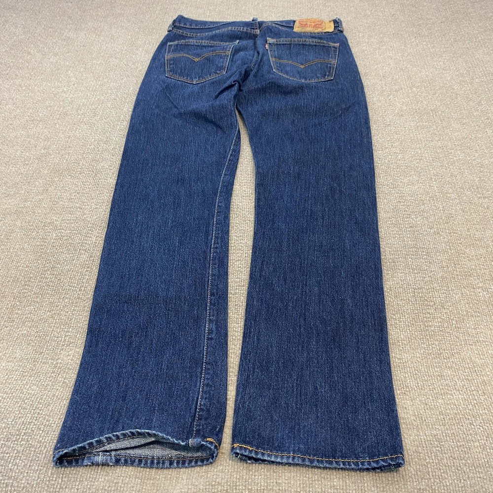 Levis 501 Jeans Mens 32x34 Blue Regular Straight Medium Wash Button Fly Denim